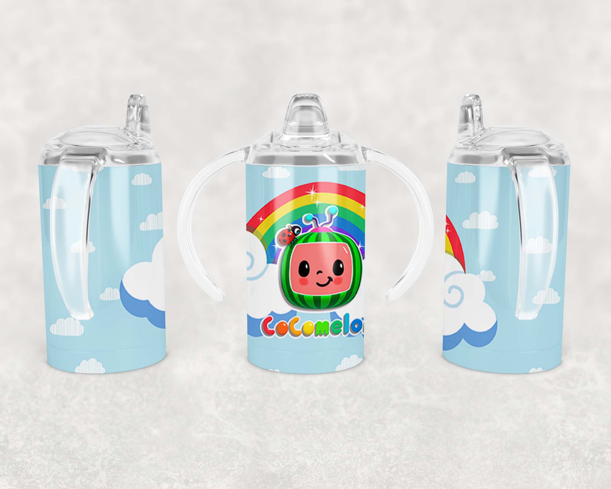 12oz Kids Sippy Cup Double Wall Cocomelon Sublimated Water Bottle,  Stainless