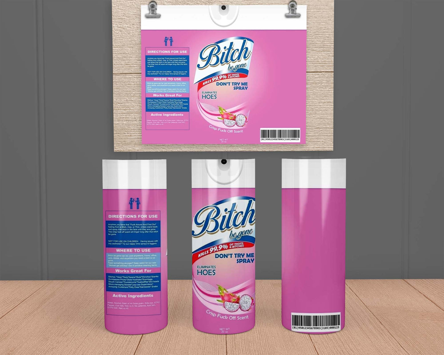 Bitch Be Gone Spray Light Purple- Stainless Steel Tumbler