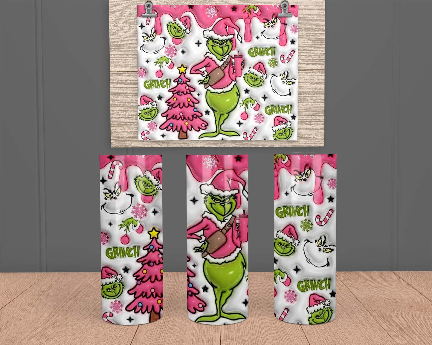 Pink Grinch Stainless Steel Tumbler