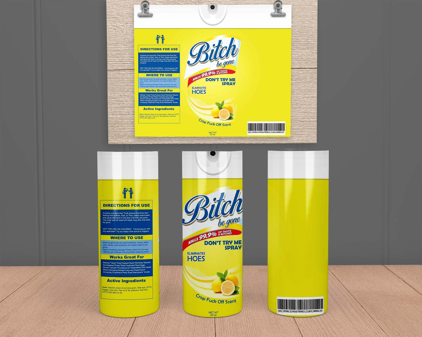 Bitch Be Gone Spray Yellow- Stainless Steel Tumbler