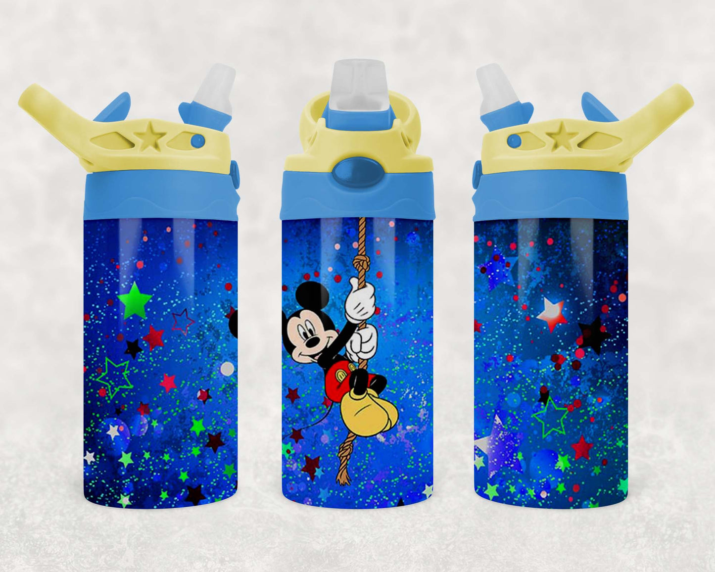 Mickey Mouse - Blue - Children's Tumbler, Kid's Water Bottle, Water Bottle, Toddler, Stainless Steel Tumbler, Pop-Top