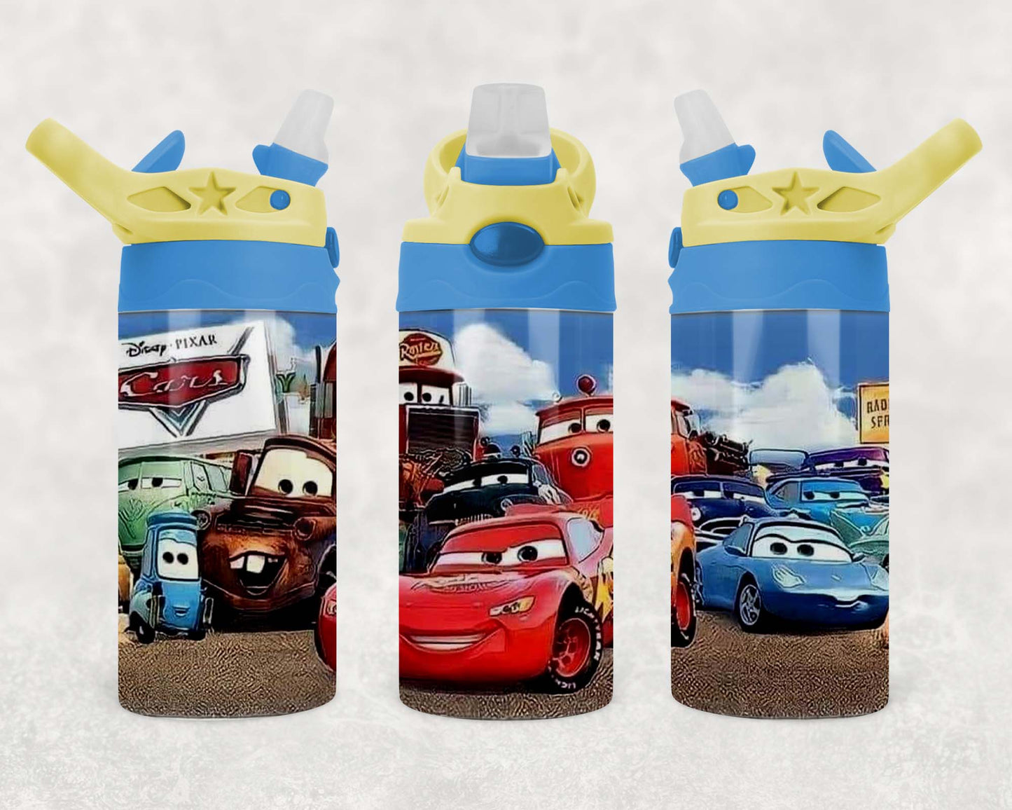 Cars - Children's Tumbler, Kid's Water Bottle, Water Bottle, Toddler, Stainless Steel Tumbler, Pop-Top