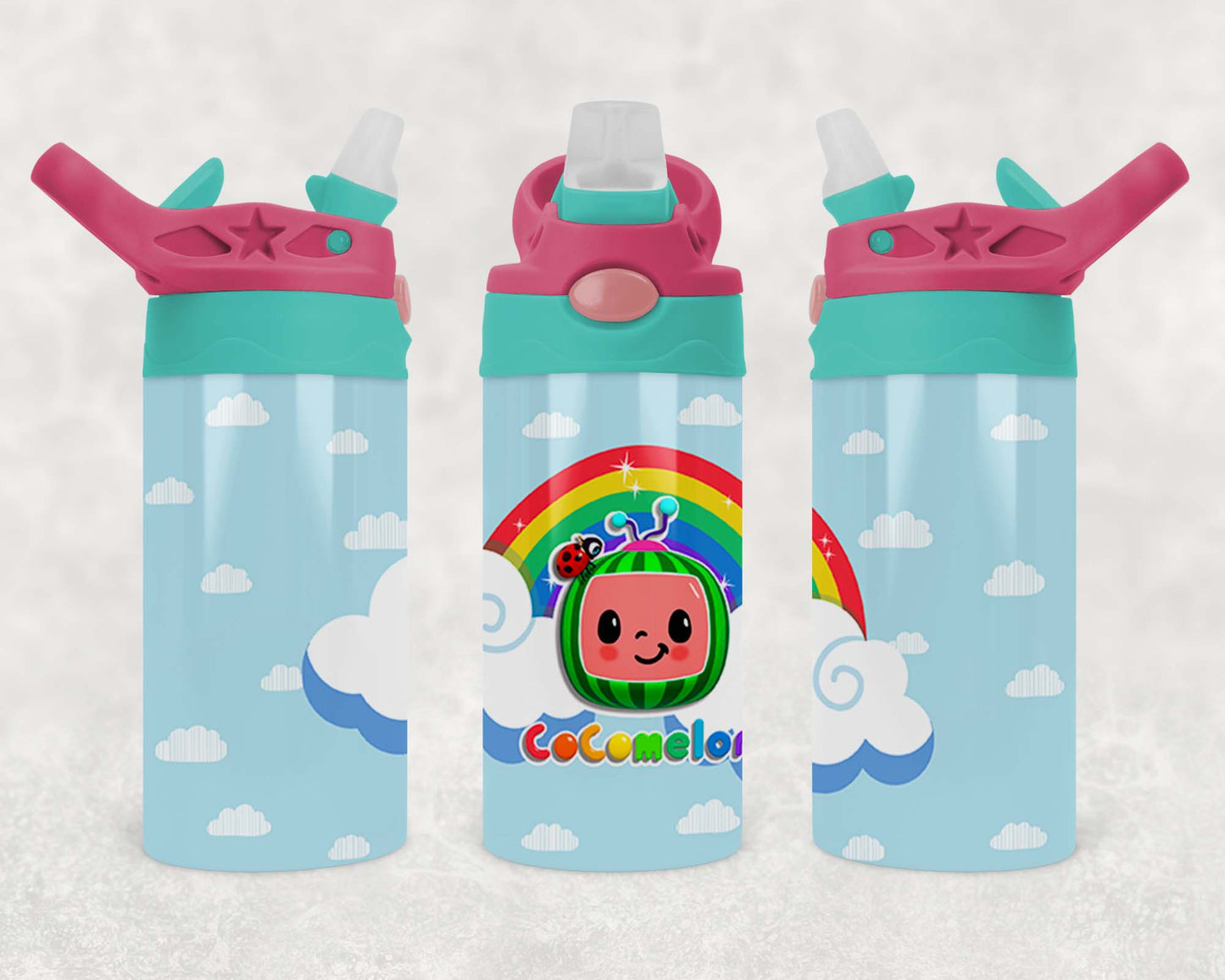 CoComelon - Children's Tumbler, Kid's Water Bottle, Water Bottle, Toddler, Stainless Steel Tumbler, Pop-Top