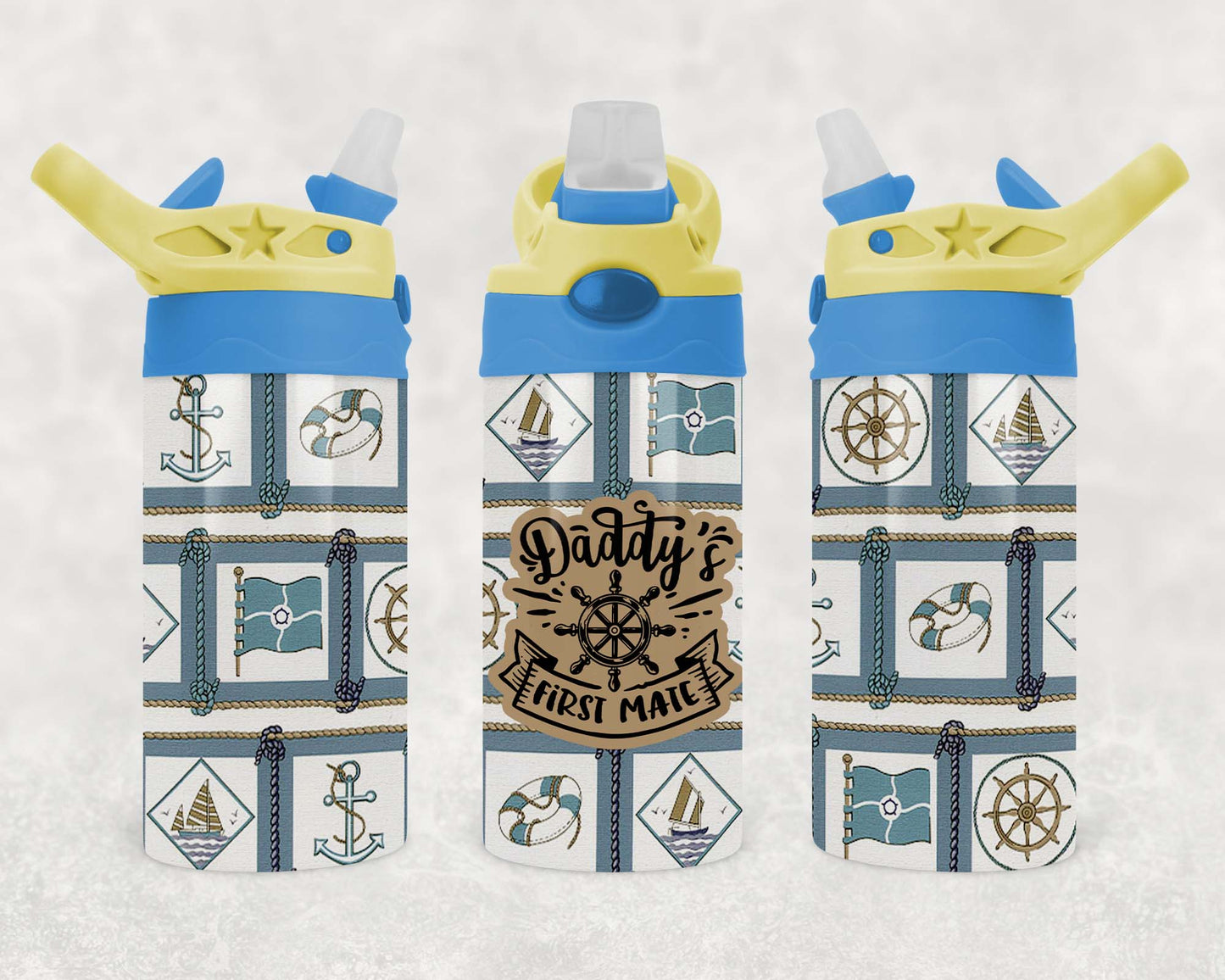 Dad's First Mate - Children's Tumbler, Kid's Water Bottle, Water Bottle, Toddler, Stainless Steel Tumbler, Pop-Top