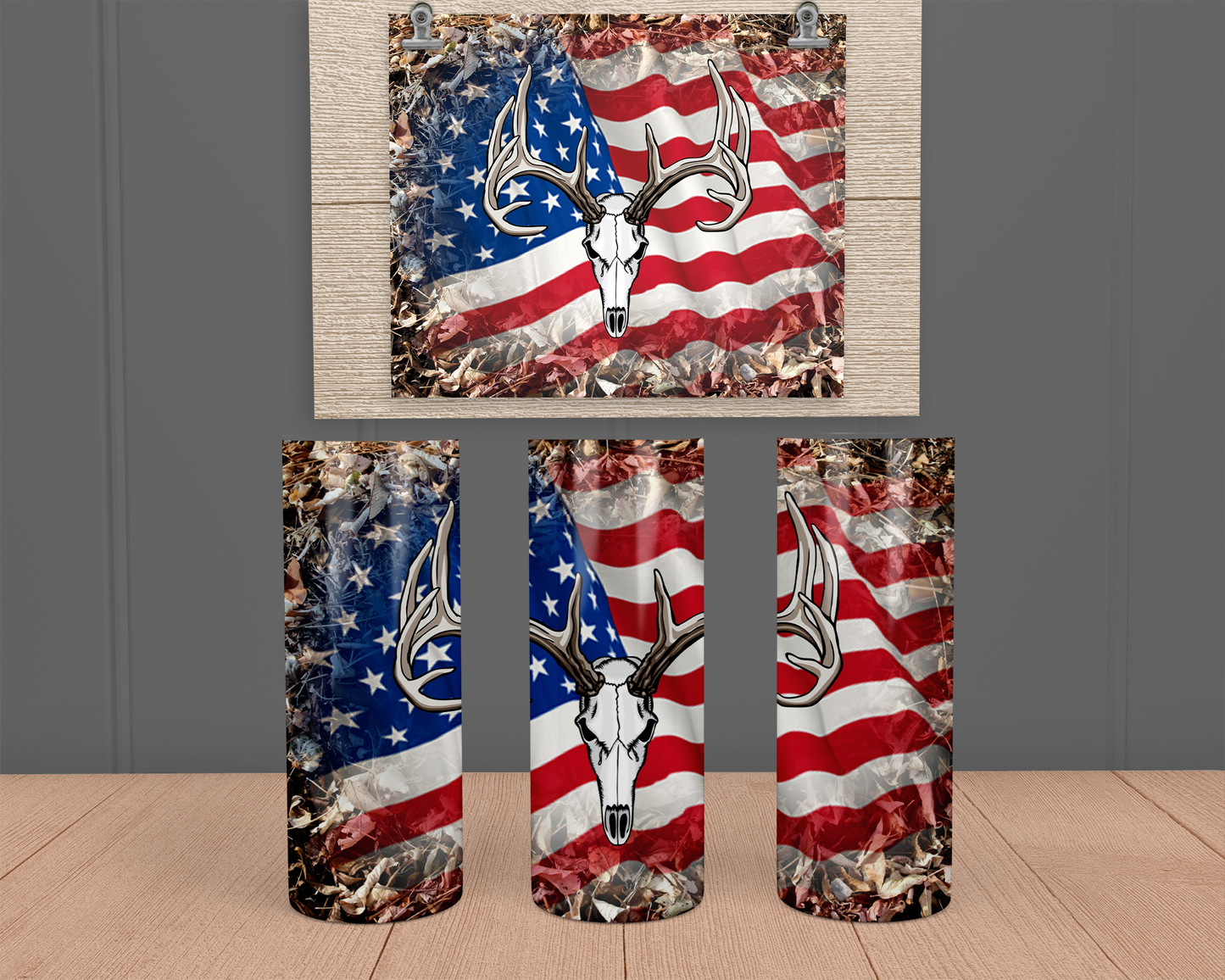 Deer skull- Stainless Steel Tumbler