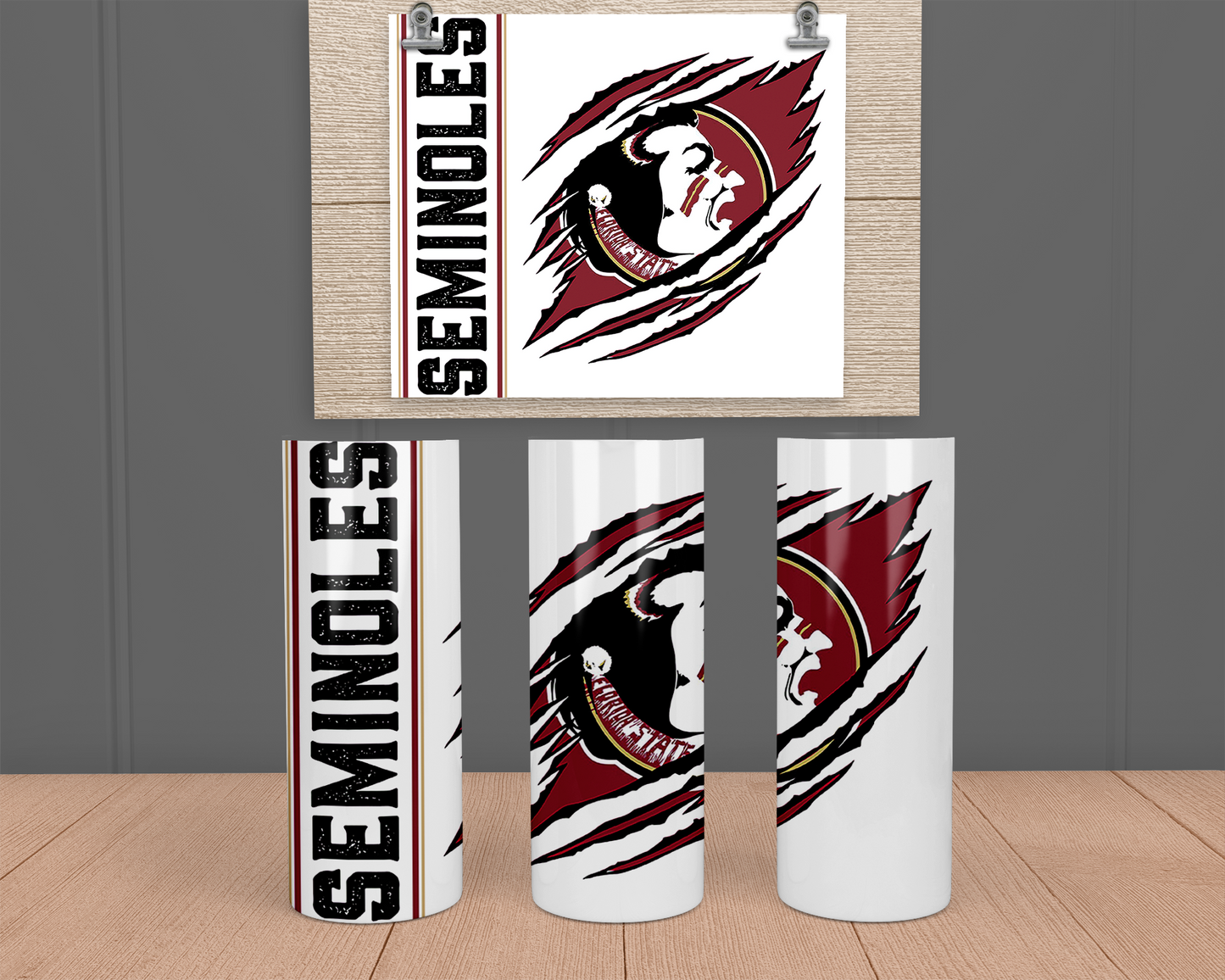 FSU Ripped- Stainless Steel Tumbler