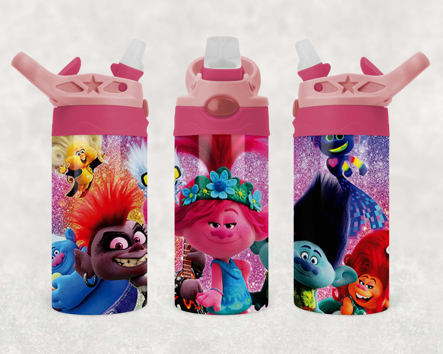 Trolls - Children's Tumbler, Kid's Water Bottle, Water Bottle, Toddler, Stainless Steel Tumbler, Pop-Top