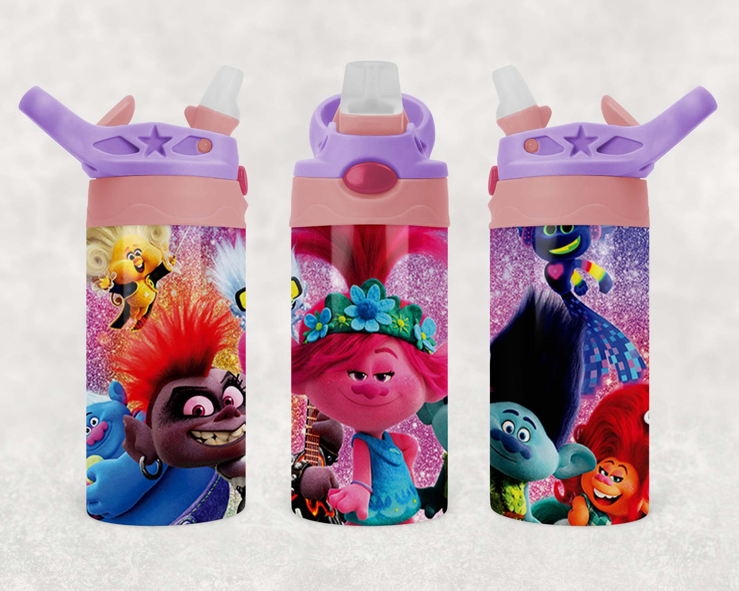 Trolls - Children's Tumbler, Kid's Water Bottle, Water Bottle, Toddler, Stainless Steel Tumbler, Pop-Top