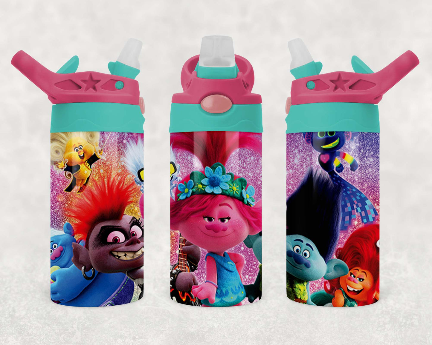 Trolls - Children's Tumbler, Kid's Water Bottle, Water Bottle, Toddler, Stainless Steel Tumbler, Pop-Top