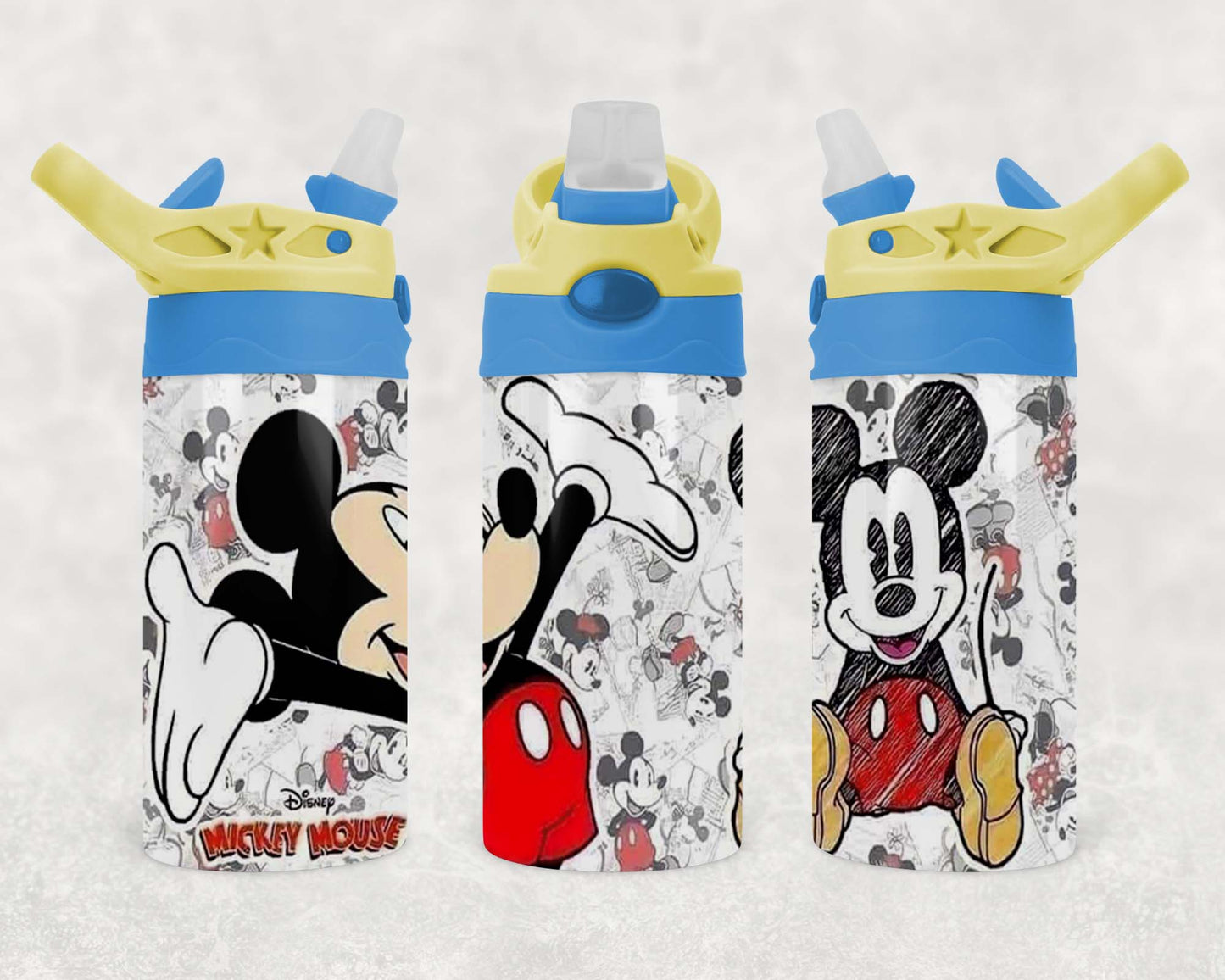 Mickey Mouse - Sketch - Children's Tumbler, Kid's Water Bottle, Water Bottle, Toddler, Stainless Steel Tumbler, Pop-Top