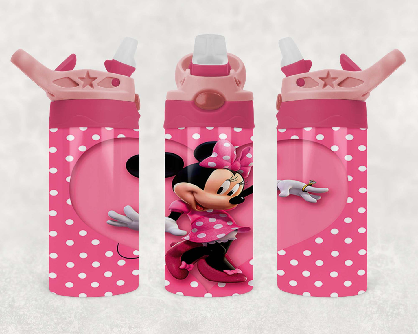 Minnie Mouse - Pink - Children's Tumbler, Kid's Water Bottle, Water Bottle, Toddler, Stainless Steel Tumbler, Pop-Top