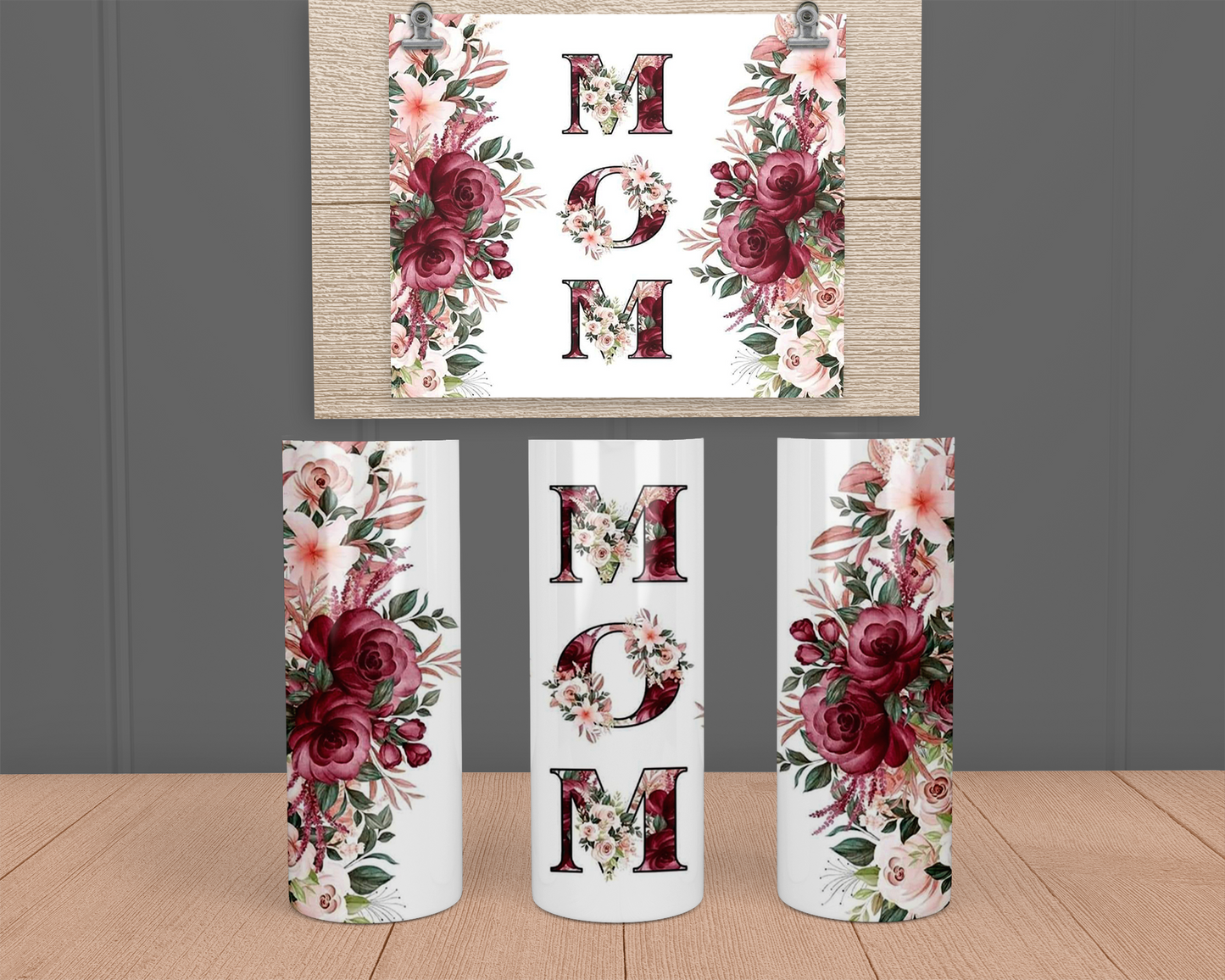 Mom with Flowers- Stainless Steel Tumbler