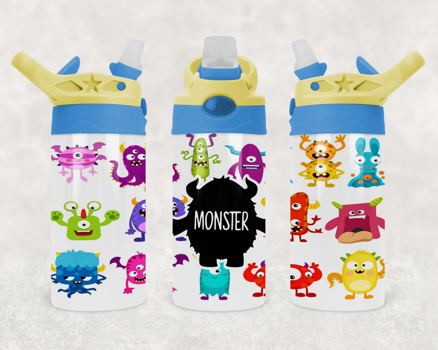 Monster - Children's Tumbler, Kid's Water Bottle, Water Bottle, Toddler, Stainless Steel Tumbler, Pop-Top