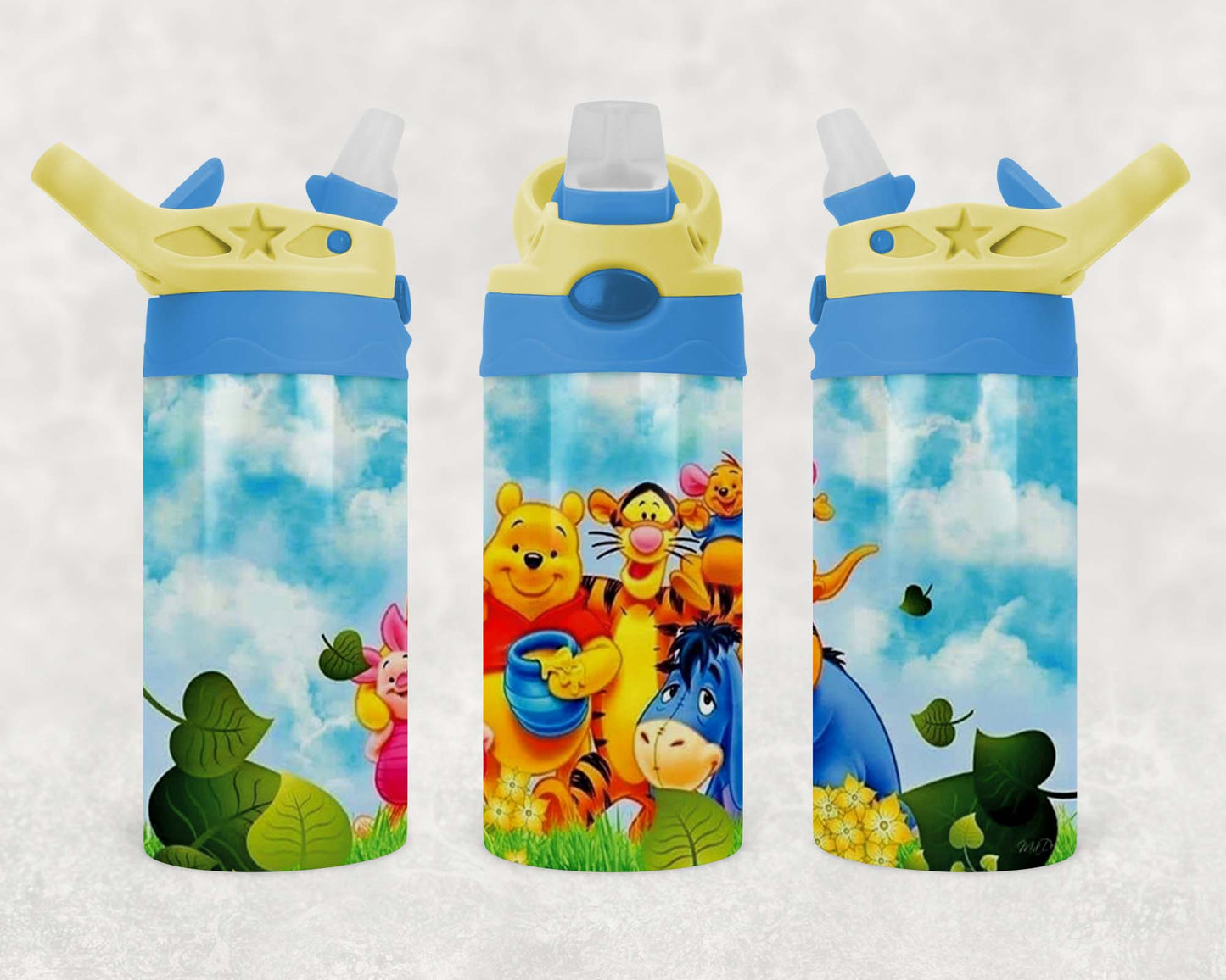 Pooh and Gang - Children's Tumbler, Kid's Water Bottle, Water Bottle, Toddler, Stainless Steel Tumbler, Pop-Top