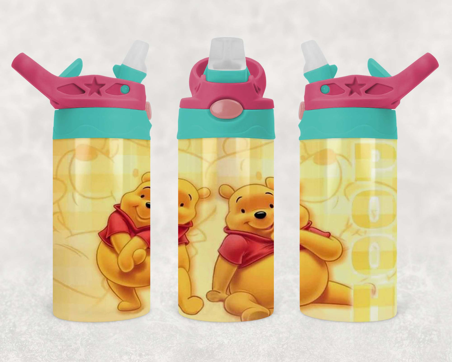 Pooh - Children's Tumbler, Kid's Water Bottle, Water Bottle, Toddler, Stainless Steel Tumbler, Pop-Top