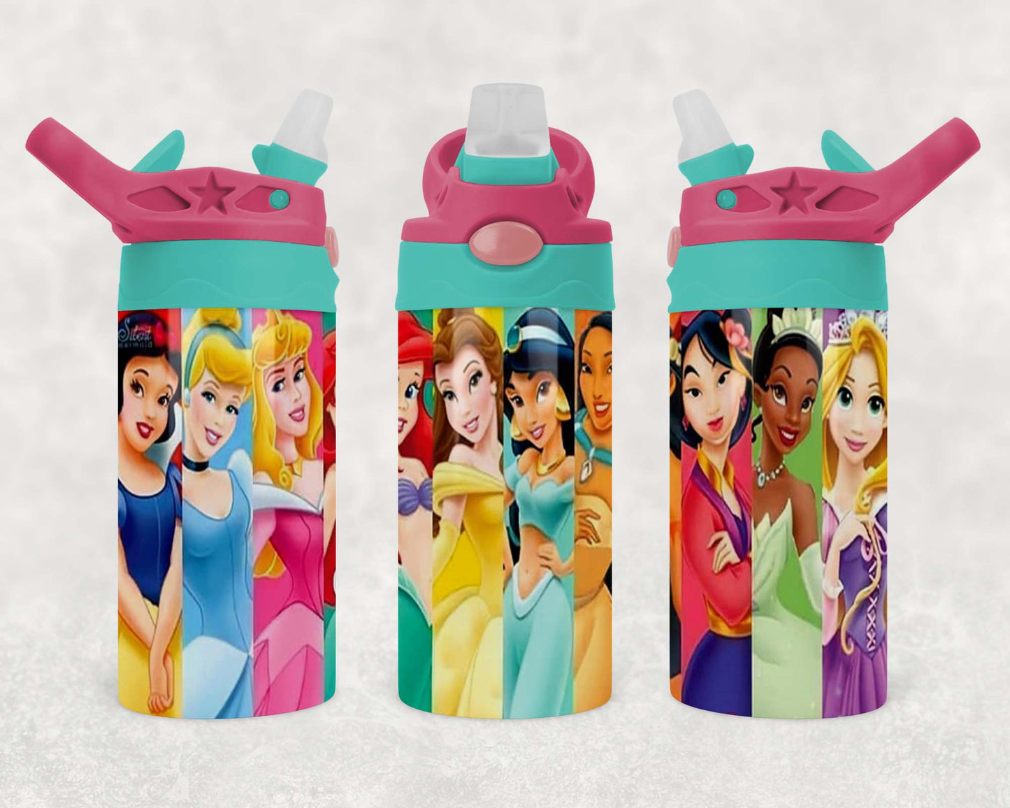 Princesses - Children's Tumbler, Kid's Water Bottle, Water Bottle, Toddler, Stainless Steel Tumbler, Pop-Top