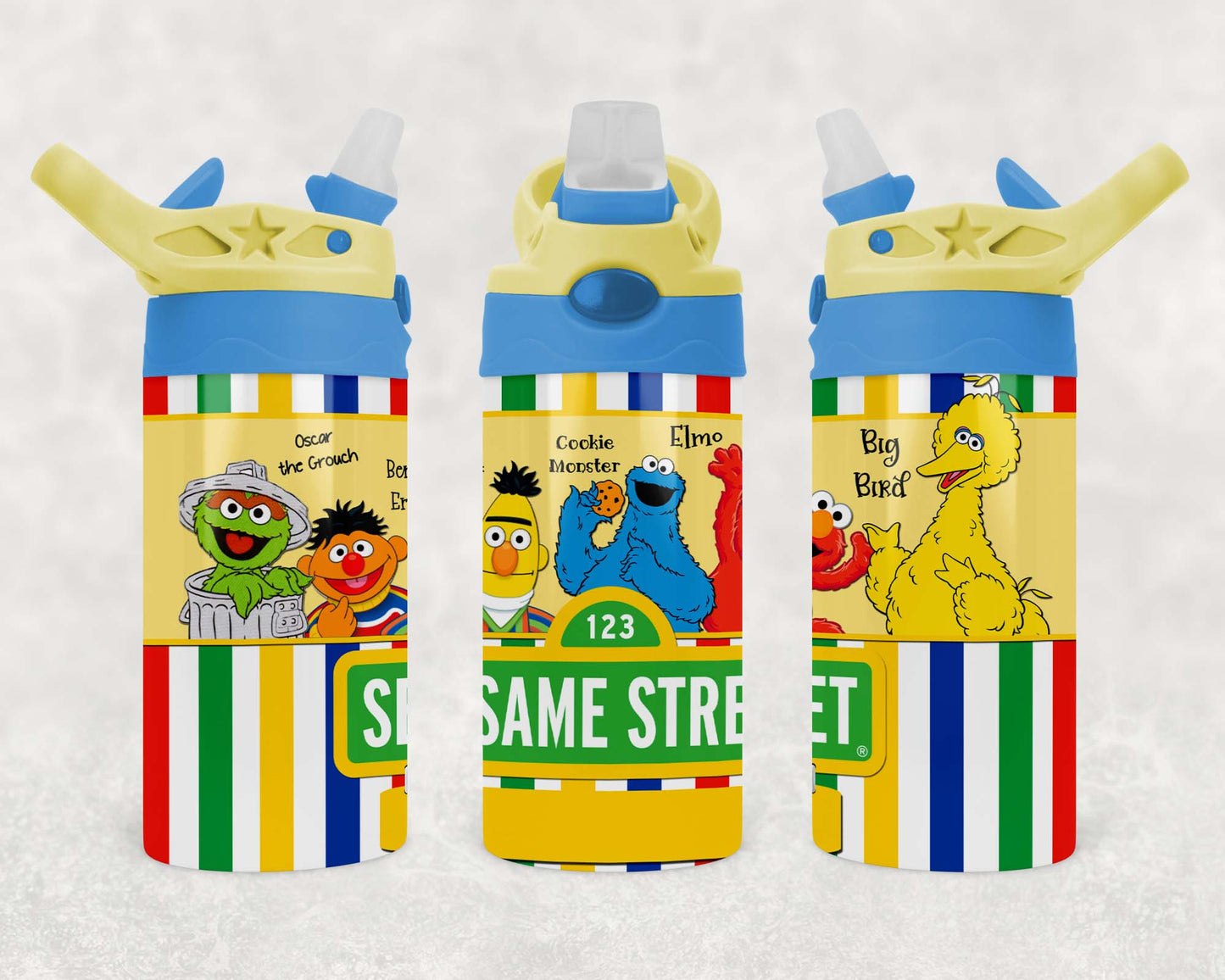 Sesame Street - Children's Tumbler, Kid's Water Bottle, Water Bottle, Toddler, Stainless Steel Tumbler, Pop-Top