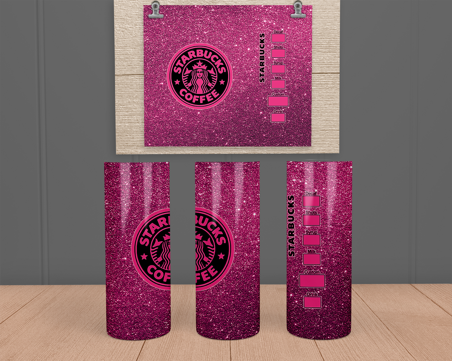 Starbucks Pink Glitter - Stainless Steel Tumbler