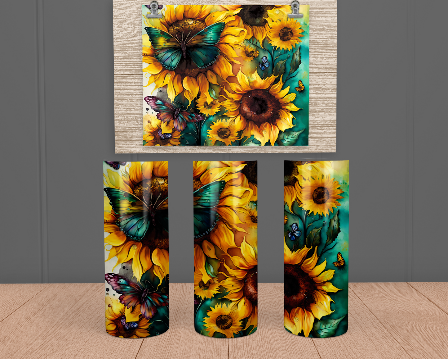Sunflower watercolor - Stainless Steel Tumbler