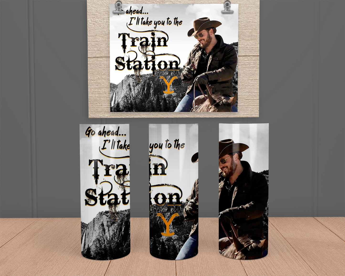Yellowstone - Train Station3 - Stainless Steel Tumbler