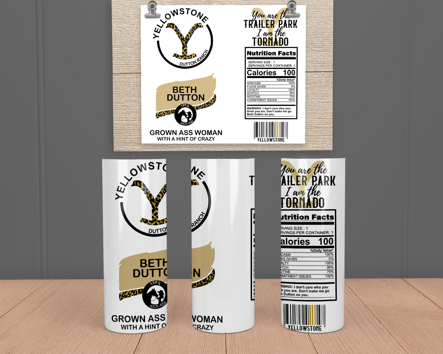 Yellowstone - White Claw - Stainless Steel Tumbler