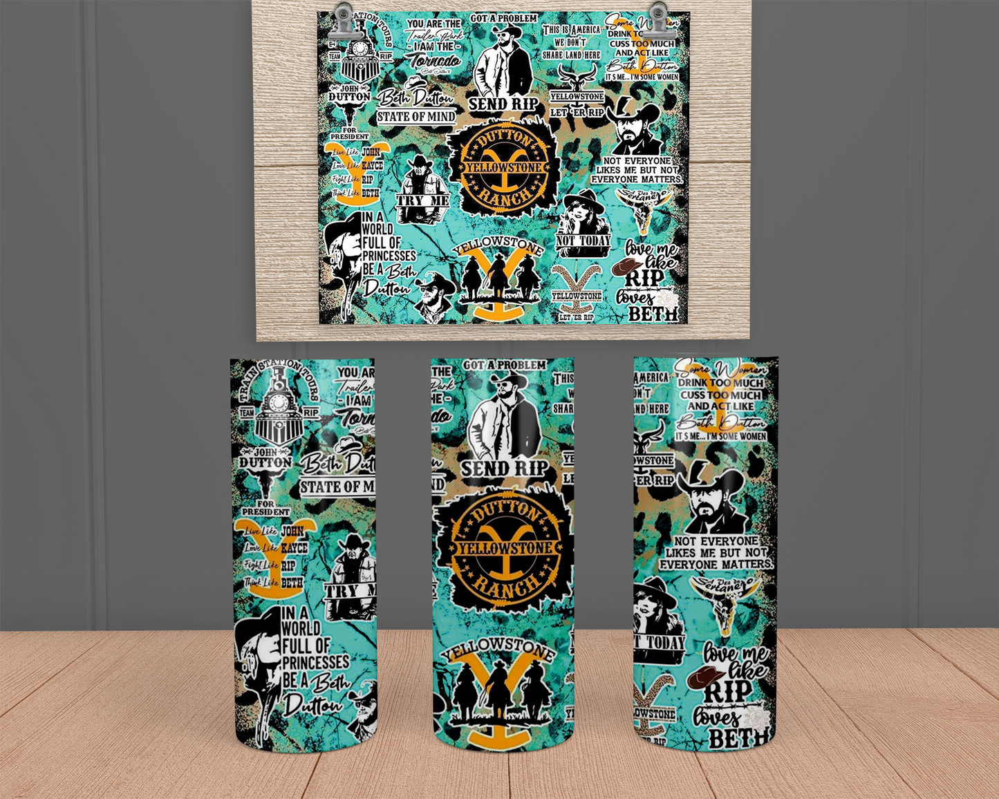 Yellowstone - Teal - Stainless Steel Tumbler