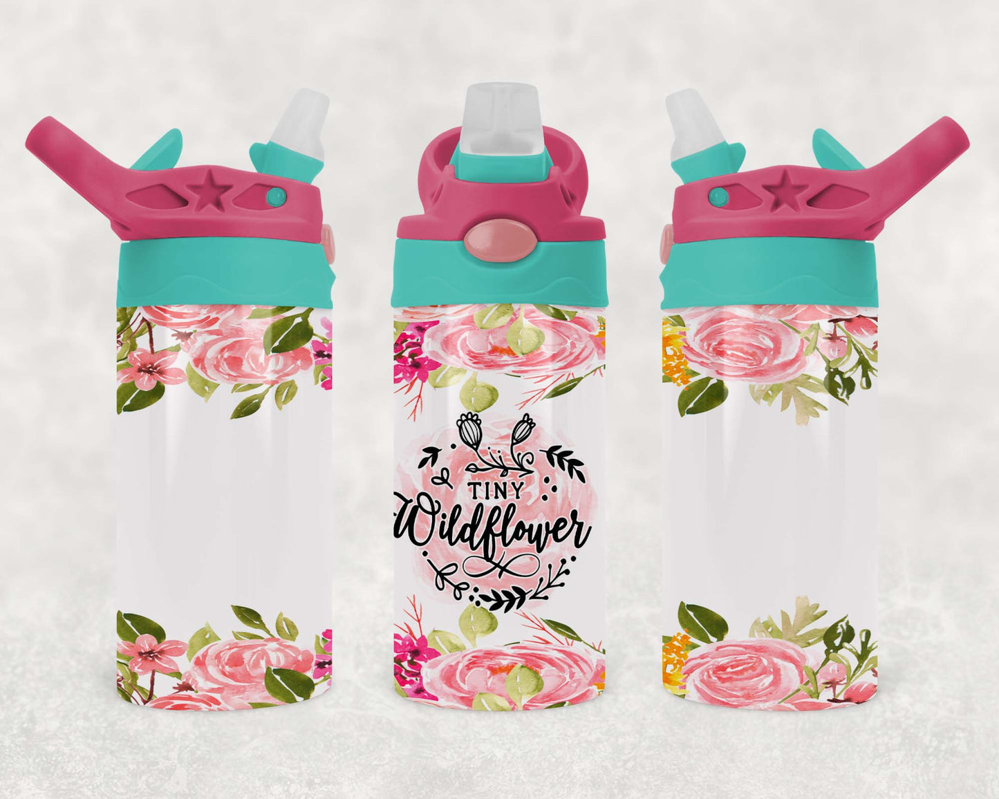 Wildflower - Children's Tumbler, Kid's Water Bottle, Water Bottle, Toddler, Stainless Steel Tumbler, Pop-Top