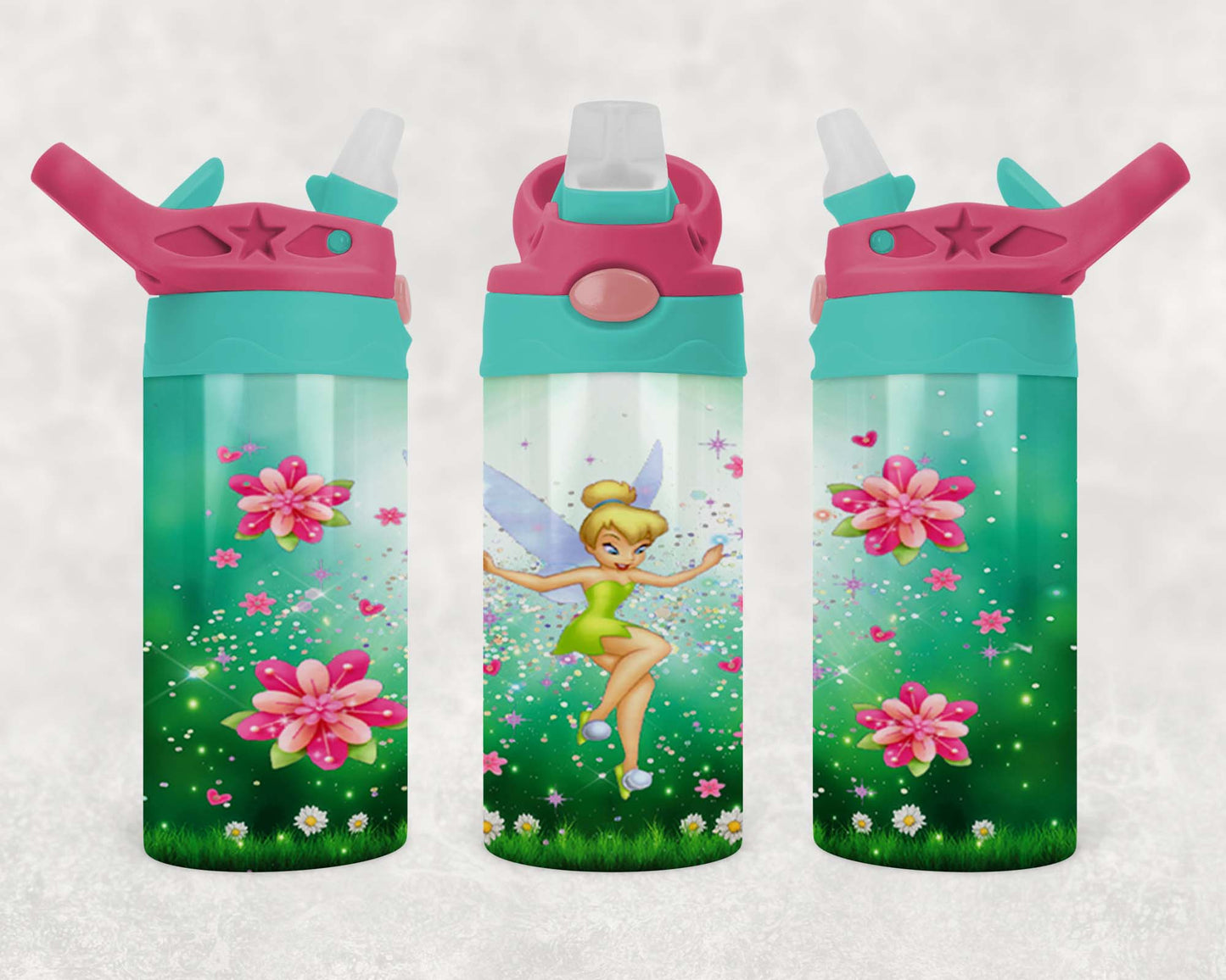 Tinkerbell - Children's Tumbler, Kid's Water Bottle, Water Bottle, Toddler, Stainless Steel Tumbler, Pop-Top