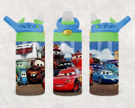 Cars - Children's Tumbler, Kid's Water Bottle, Water Bottle, Toddler, Stainless Steel Tumbler, Pop-Top