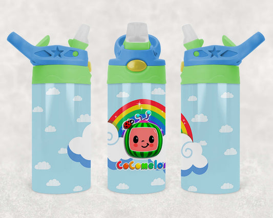 CoComelon - Children's Tumbler, Kid's Water Bottle, Water Bottle, Toddler, Stainless Steel Tumbler, Pop-Top