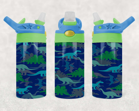 Dinosaur Print - Children's Tumbler, Kid's Water Bottle, Water Bottle, Toddler, Stainless Steel Tumbler, Pop-Top