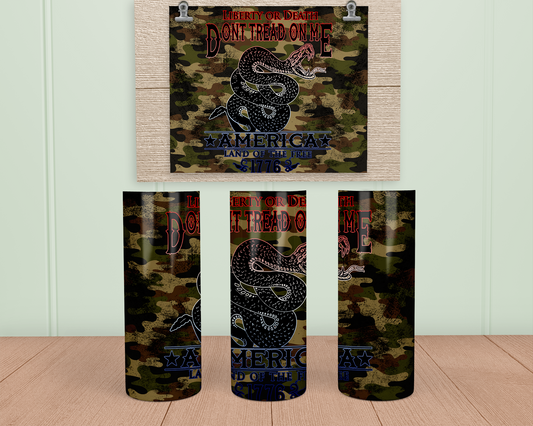 Don't Tread On Me - Stainless Steel Tumbler - Camo