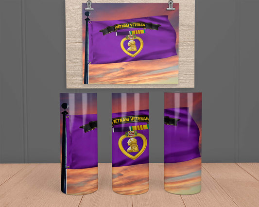 Vietnam Veteran - Purple Heart - Stainless Steel Tumbler