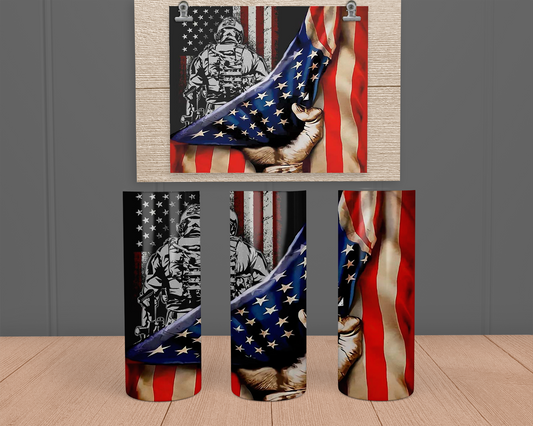 Soldier Flag- Stainless Steel Tumbler