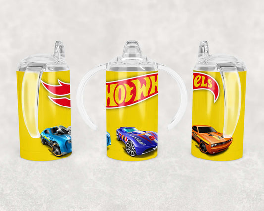 Hotwheels - Yellow - Sippy Cup, Children's Tumbler, Kid's Water Bottle, Water Bottle, Toddler, Stainless Steel Tumbler